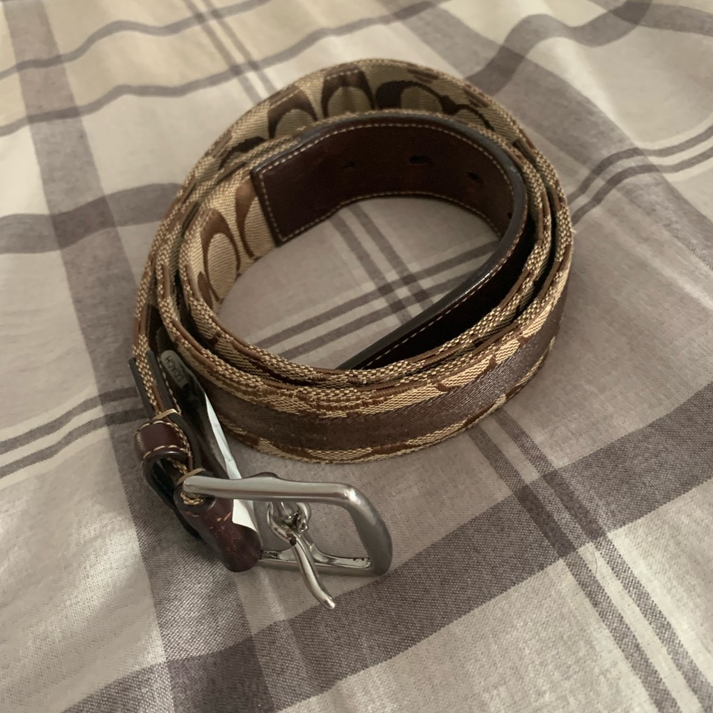 Signature C stripe Coach Belt
